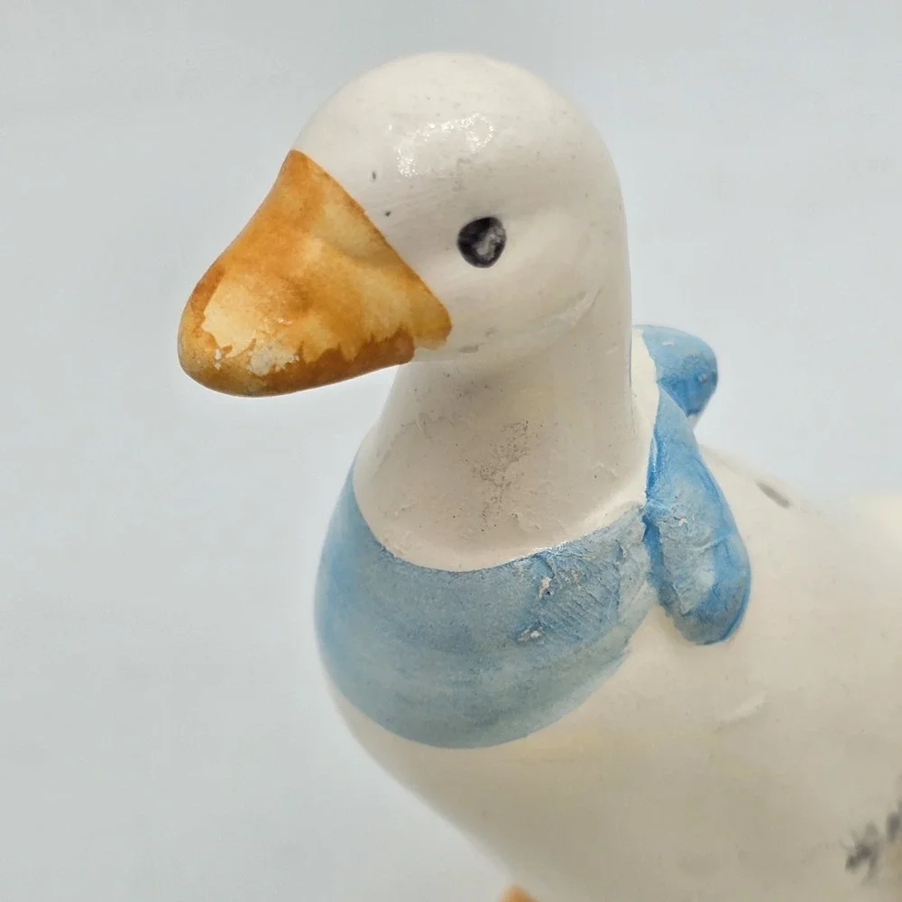 Vintage Goose Duck Salt & Pepper Shakers Pink Blue Bandana Taiwan Cottagecore